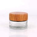 High quality Round clear 40ml glass cream cosmetic jar plastic cap child resistant glass jar